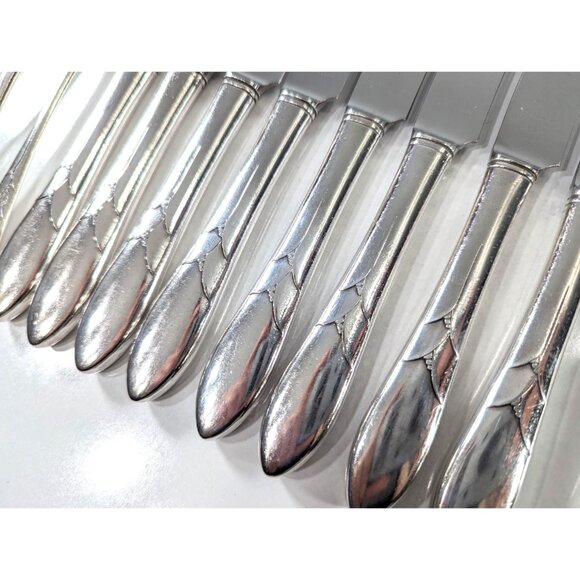 Art Deco Silver Plated Flatware Set - Lady Hamilton Oneida, 55-Piece + box - Picture 3 of 10